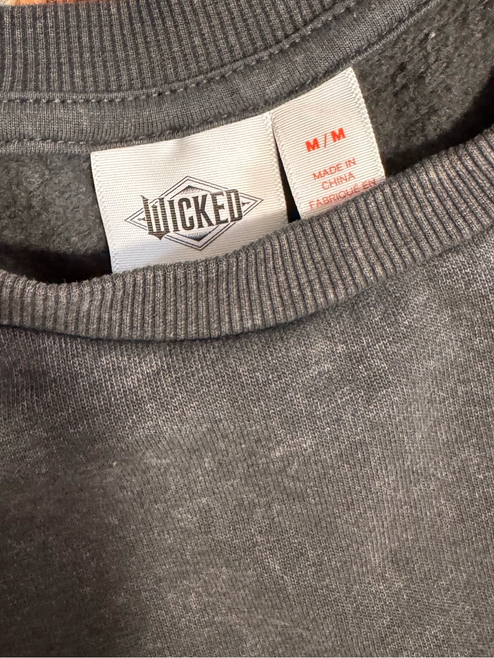 🩷💚Wicked 💚🩷Graphic Pullover Sweatshirt - Charcoal Gray Wash - Picture 4 of 5